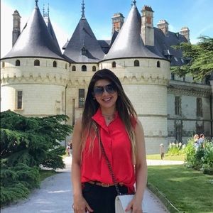 Mango sleeveless shirt top blouse red xs